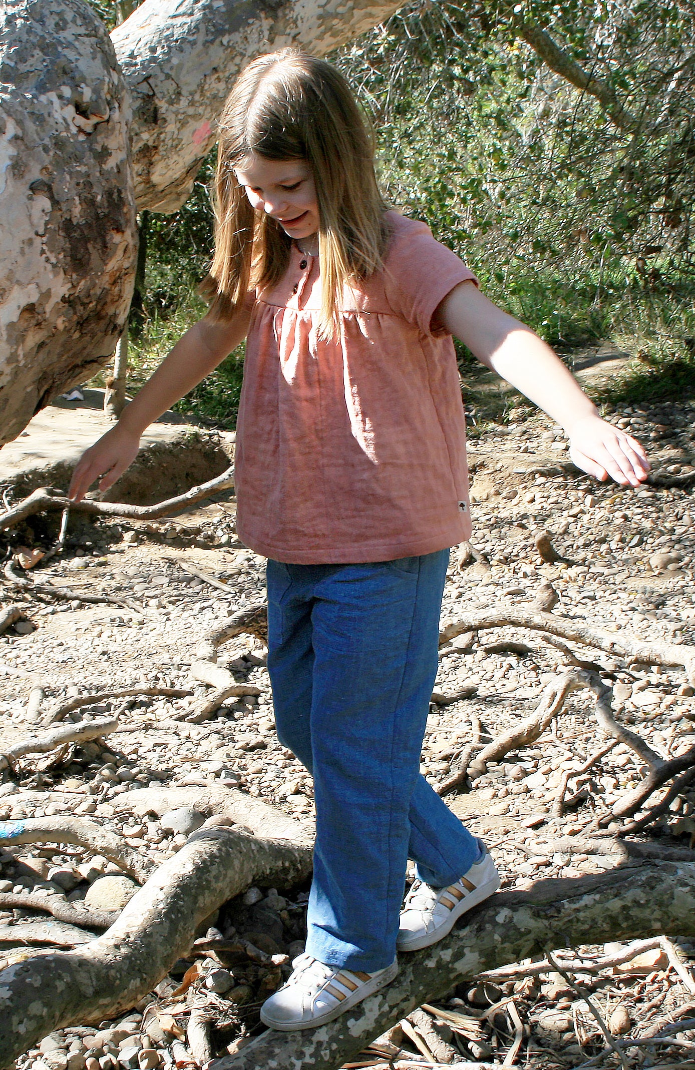 Short Sleeve Cottontail Blouse in Sunset