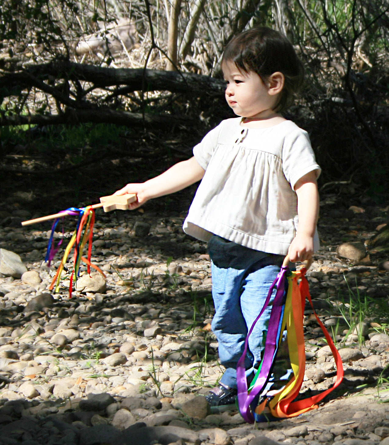 Our model is wearing size 18-24m and is 20 months, 23 lbs and 33" tall.
