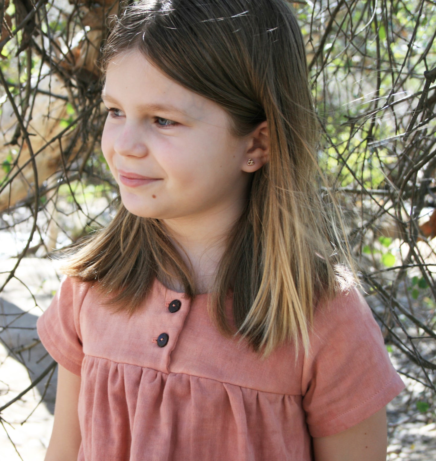 Short Sleeve Cottontail Blouse in Sunset